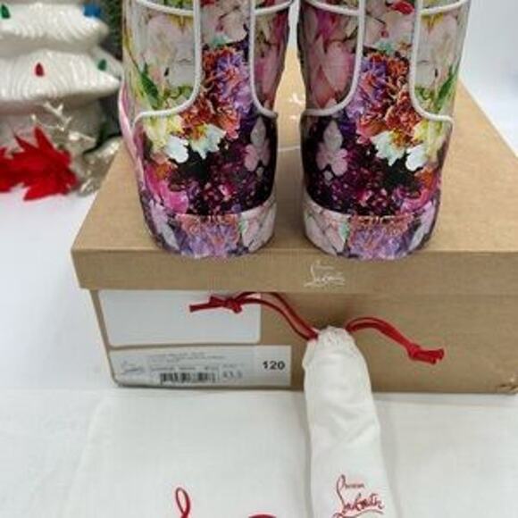 Christian Louboutin Orlato high top multicolor floral sneakers size 43.5 - Picture 7 of 14